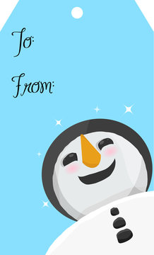 Snowman Holiday Gift Tag