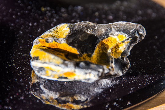 Trozos de piedra de pedernal y caolita procedente de los acantilidos del mar Baltico en Alemania  