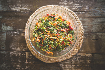 Healthy Kale Thai Peanut Salad