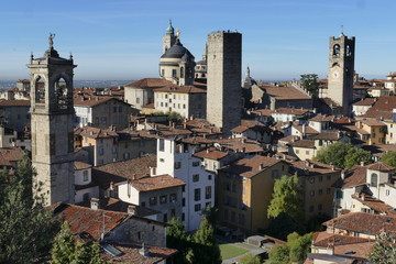 Naklejka premium Bergamo - panorama dalla Rocca
