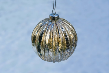 iridescent silver Christmas ball