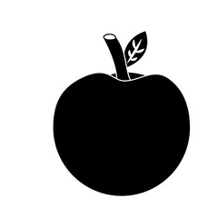 school apple back study elementary symbol vector illustration black image