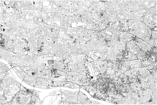 Strade di Tokyo centro, mappa della citt&agrave;, Giappone, stradario e abitazioni