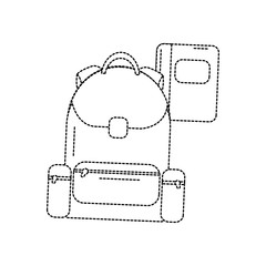 schoolbag with notebook supplies education vector illustration