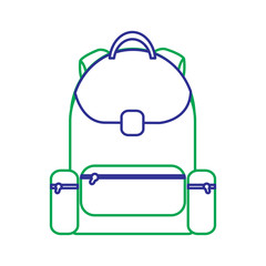 school backpack bag handle zipper vector illustration