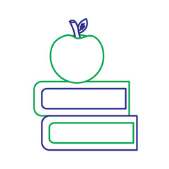 back to school apple and books vector illustration