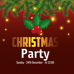 invitation to Christmas party vector illustration design