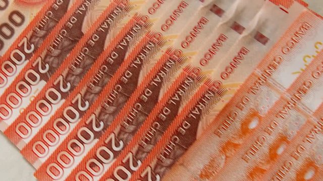 Chilean twenty thousand Peso bank notes