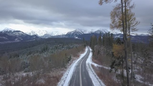 Road in the tatra mountains