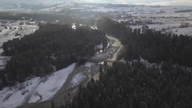 Bridge over mountain river