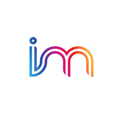 Initial lowercase letter im, linked outline rounded logo, colorful vibrant gradient color