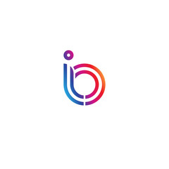 Initial lowercase letter io, linked outline rounded logo, colorful vibrant gradient color