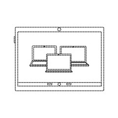 technology digital tablet with laptop gadgets on screen vector illustration