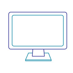 monitor computer keyboard technology device screen vector illustration blue line
