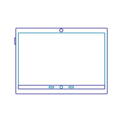 device technology tablet computer gadget vector illustration blue line