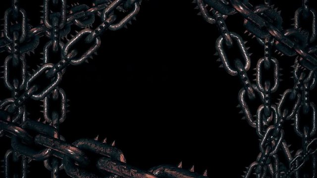 Gothic Chains Frame - gothic and scary abstract frame from chains. You can use it in your next VJ sets, heavy metal, rock or gothic parties and halloween events. Boo!
