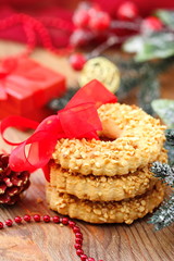 Christmas cookies with festive decoration
