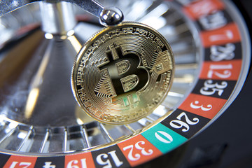 bitcoin on the table in the casino