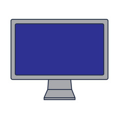 monitor computer keyboard technology device screen vector illustration blue screen