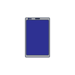 mobile phone gadget technology touch screen vector illustration blue screen