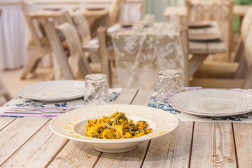 Fresh pasta with lentil