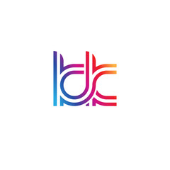 Fototapeta premium Initial lowercase letter kk, linked outline rounded logo, colorful vibrant gradient color