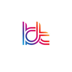 Initial lowercase letter kt, linked outline rounded logo, colorful vibrant gradient color