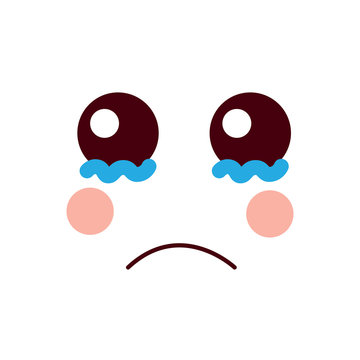 sad crying face emoji icon image vector illustration design 
