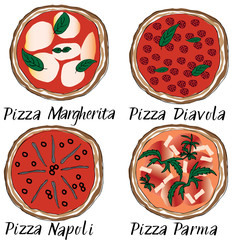 Pizza set hand drawn doodle graghic - 183026887