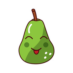 pear happy fruit kawaii icon image vector illustration design 