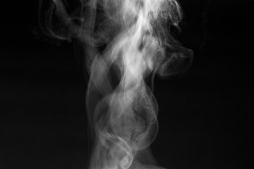 steam on black background for effect