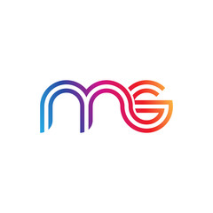Initial lowercase letter ms, linked outline rounded logo, colorful vibrant gradient color