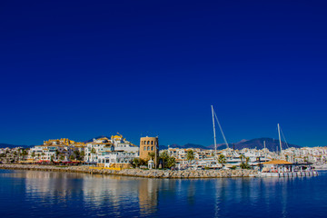 Fototapeta na wymiar Port. Port of Puerto Banus, Marbella, Costa del Sol, Andalusia, Spain. Picture taken – 21 november 2017.