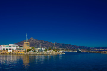 Port. Port of Puerto Banus, Marbella, Costa del Sol, Andalusia, Spain. Picture taken – 21 november 2017.