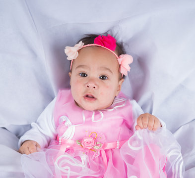 Girl Baby In Pink Dress