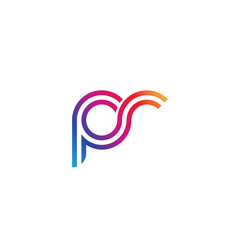 Fototapeta premium Initial lowercase letter pr, linked outline rounded logo, colorful vibrant gradient color