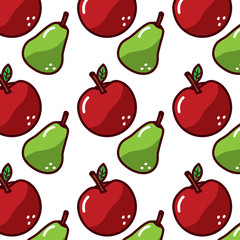pear apple fruit pattern image vector illustration design 