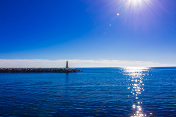 Obraz premium Lighthouse. Port of Puerto Banus, Marbella, Costa del Sol, Andalusia, Spain.