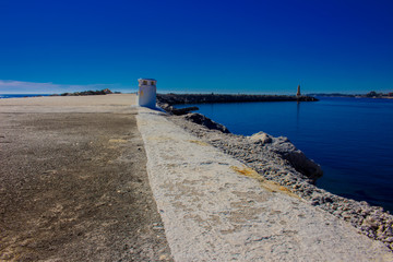 Lighthouse. Port of Puerto Banus, Marbella, Costa del Sol, Andalusia, Spain.