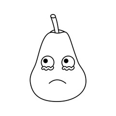 kawaii fruit pear character cartoon image vector illustration