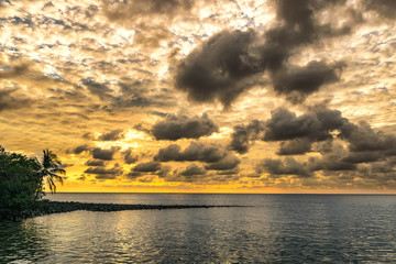 yellow sunset in thai island, ko kut