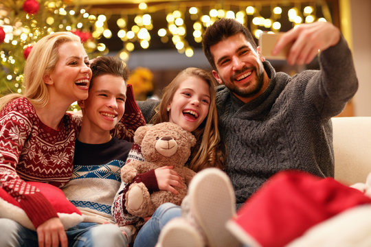 Selfie With Family On Christmas Holiday.