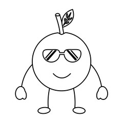 kawaii cartoon orange fruit funny character vector illustration