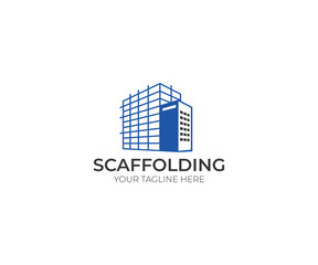 Scaffolding Logo Template. Construction Vector Design. Scaffold Illustration