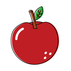 apple fruit delicious vitamins nutrition food vector illustration