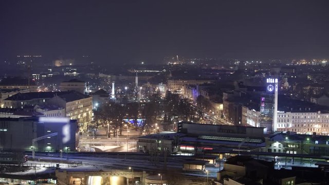 Riga Down Town Cathedral Dome hypperlapse, winter time-lapse, clocks, church