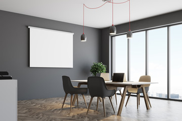 Gray office corner, poster