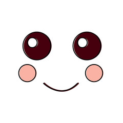 kawaii face expression facial gesture cartoon vector illustration
