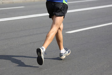 Fototapeta premium Athlete runner at the marathon distance.