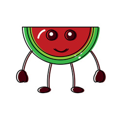 watermelon happy fruit kawaii icon image vector illustration design 